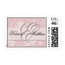 Customize pink and gray wedding postage postage by perfectpostage Customize pink and gray wedding postage postage