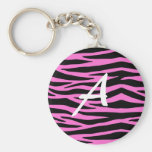 Customize Pink Zebra Key Ring Key Chains