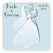 Customize Product Blue Retro Wedding Dancers Coord Sticker