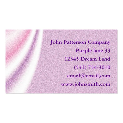 Customize Purple abstract draping Business Card (front side)