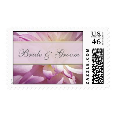 Customize purple bride & groom stamps