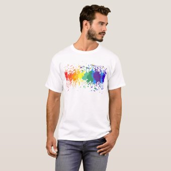 Customize Rainbow Paint Splash Drips Gay Pride T Shirt Zazzle