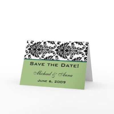 Customize Save The Date Baroque Black and Green Card