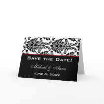 Customize Save The Date Baroque Black Red cards by TheWeddingShoppe Customize Save The Date Baroque Black Red cards