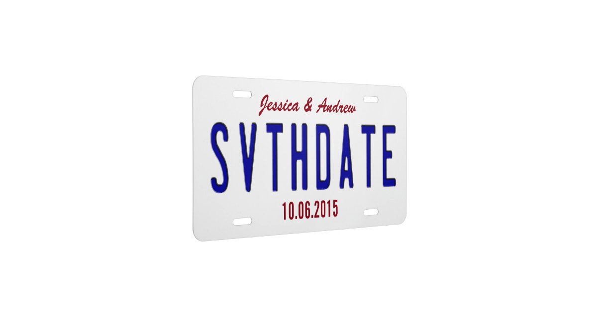 Customize Save The Date License Plate | Zazzle