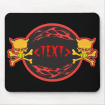 Customize Skulls and Flames Design, <TEXT> mousepads