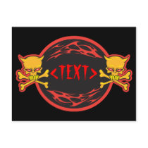 Customize Skulls and Flames Design, <TEXT> postcards