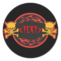 Customize Skulls and Flames Design, <TEXT> stickers