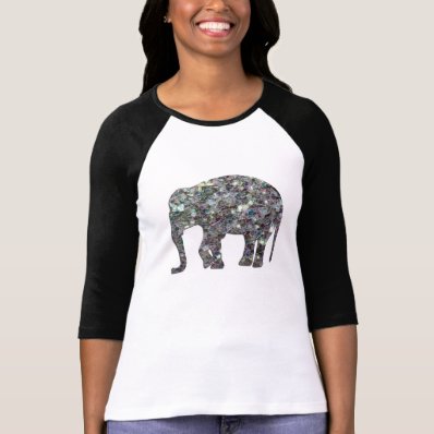 Customize Sparkly colourful silver mosaic Elephant Shirt