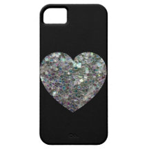 Customize Sparkly colourful silver mosaic Heart iPhone 5 Case