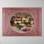 Customize Terracotta Pink Border Landscape Posters