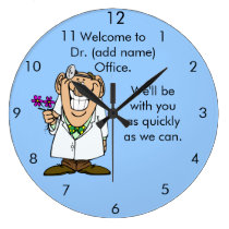 Customize Text Dr.'s Office Clock at Zazzle