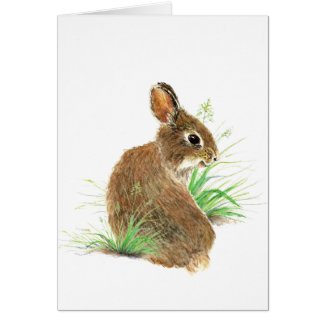 Customize this Curious Rabbit, Watercolor Animal Greeting Card