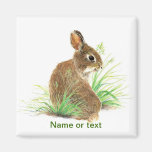 Customize this Curious Rabbit, Watercolor Animal Fridge Magnet