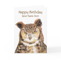 Customize this Insulting Cute Owl Birthday Card