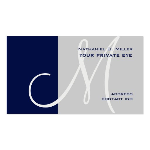 Customize this monogram business card (back side)