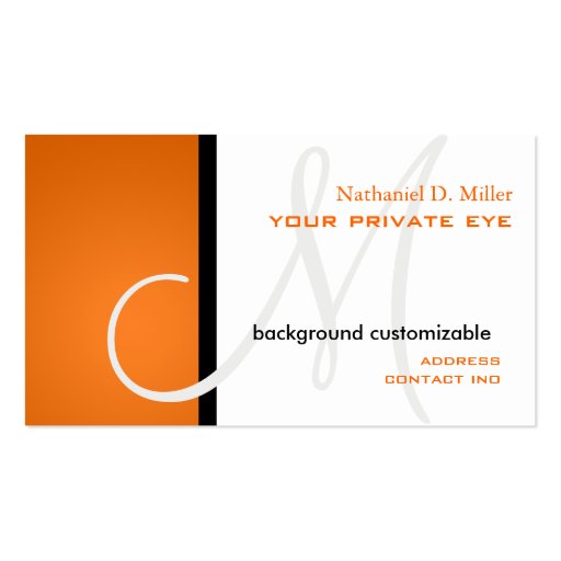 Customize this monogram business card/diy color (back side)
