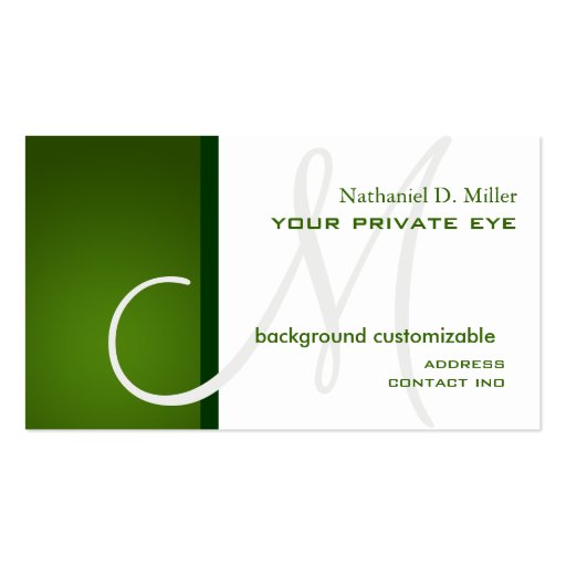 Customize this monogram business card/diy color (back side)