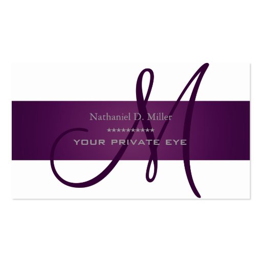 Customize this monogram/DIY background color Business Card Template (front side)