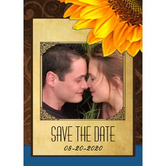 Customize to Your Photo Sunflower Save the Dates invitation