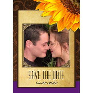 Customize to Your Photo Sunflower Save the Dates invitation