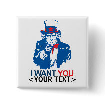 CUSTOMIZE UNCLE SAM WANT YOU, <YOUR TEXT> buttons