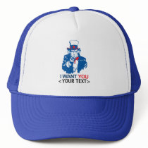 CUSTOMIZE UNCLE SAM WANT YOU, <YOUR TEXT> hats by customize_it CUSTOMIZE UNCLE SAM WANT YOU, <YOUR TEXT> hats