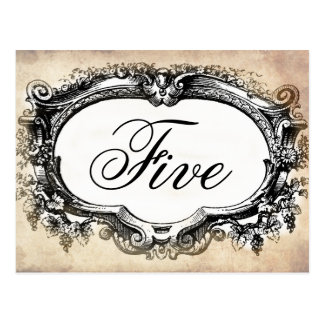 Customize Vintage look Table number card Postcard Vintage Table Numbers Customize Vintage look Table number card Postcard Vintage Table Numbers