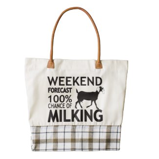 CUSTOMIZE Weekend Forecast Nubian Goat Breed Zazzle HEART Tote Bag
