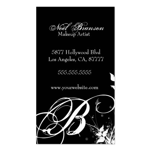 customize your monogram business card template (back side)