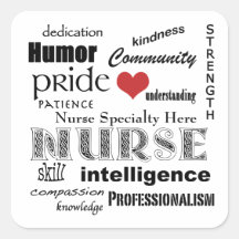 Customize Your Nurse Type-Attributes+Heart Square Stickers