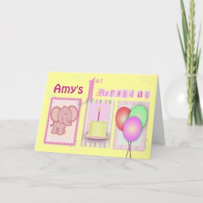 Customize your own 1st birthday greeting card by perfec