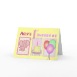 1st, birthday, elephant, cake, balloons,