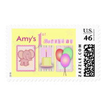 Customize your own 1st birthday postage stamps