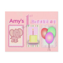 Customize your own 1st birthday postcard