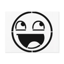 Customize Your Own: Awesome Smiley Face Stencil Postcard