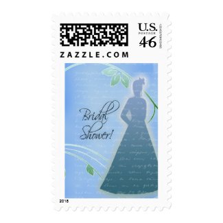 Customize your own blue bridal shower postage stamp