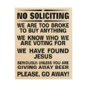 Customize Your Own No Soliciting Sign Wood Print
