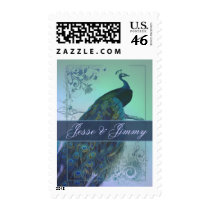Customize your own peacock romantic wedding stamps stamps