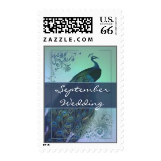 Customize your own peacock wedding stamps