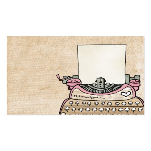 customize- your typewriter business card (front side)