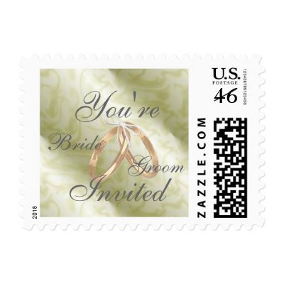 Customize You&#39;re Invited w/ Bride & Groom&#39;s Names Postage Stamps