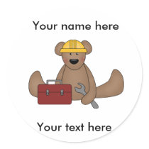 Customize Yourself Bear Construction stickers by toddlersplace Customize Yourself Bear Construction stickers