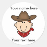 Customize Yourself Cowboy  Round Stickers