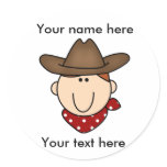Customize Yourself Cowboy  Round Stickers