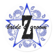 Customize "Z" Monogram Western Blue Sticker