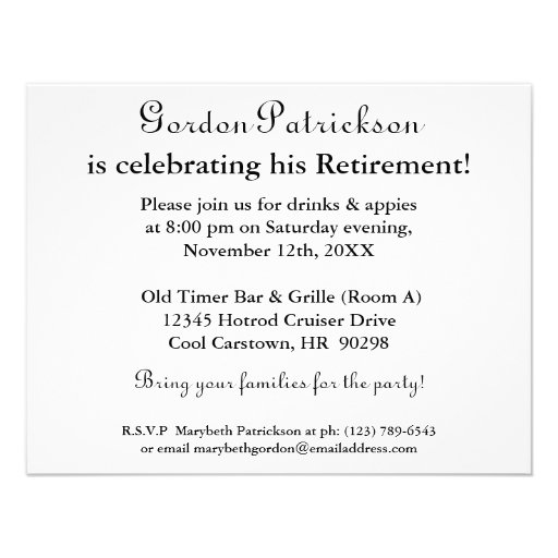 Customizeable Antique Car Retirement Party Invite