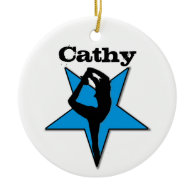 Customizeable Cheerleader blue star ornament