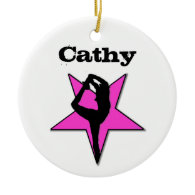Customizeable Cheerleader pink star ornament