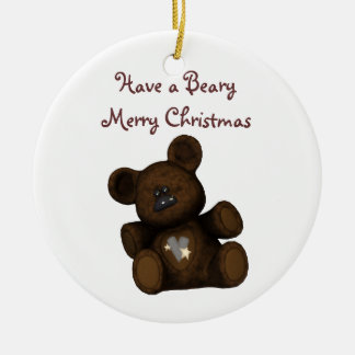 personalized teddy bear christmas ornament